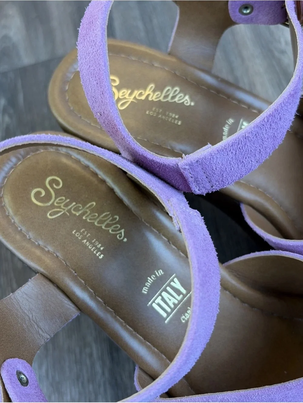 Seychelles Paloma Purple Orchid Suede Platform Sandals 6.5 Boho Chic Hippie